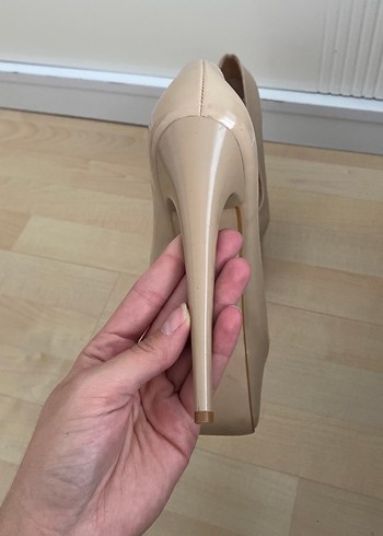 Bej Platform Topuklu Kadın Stiletto - Görsel 4