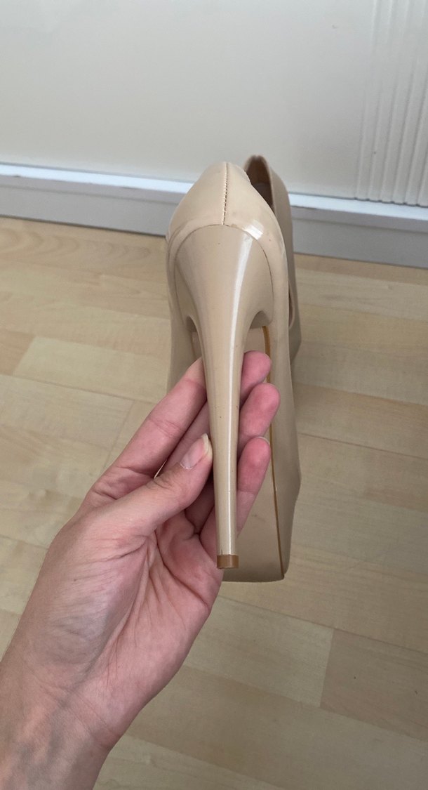 Bej Platform Topuklu Kadın Stiletto - Görsel 4