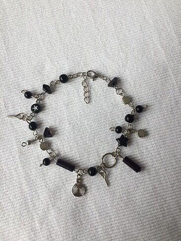 Siyah gotik spiral charm bileklik