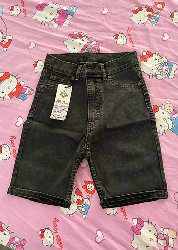 Mini Koyu Kahverengi Batik Denim Şort