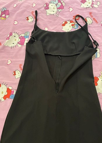 Trendyol & Milla Siyah İnce Askılı Mini Gotik Elbise