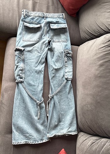 Zara Cargo Pantolon belt loop jeans - Görsel 6