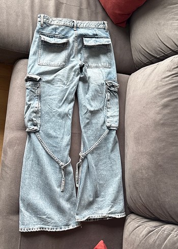 Zara Cargo Pantolon belt loop jeans - Görsel 5