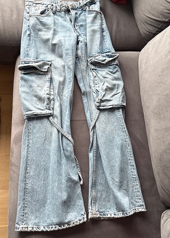 Zara Cargo Pantolon belt loop jeans - Görsel 2