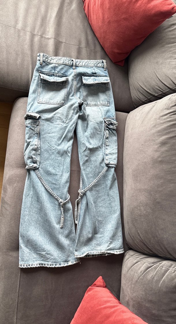 Zara Cargo Pantolon belt loop jeans - Görsel 5