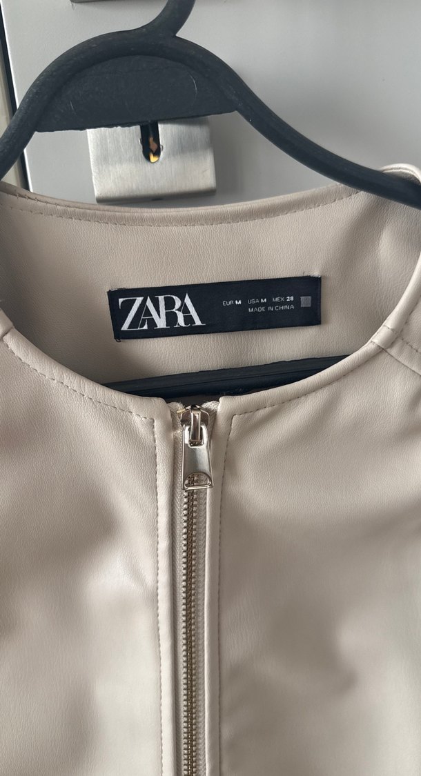Zara Kadın Bej Kadın Deri  Ceket - Görsel 2