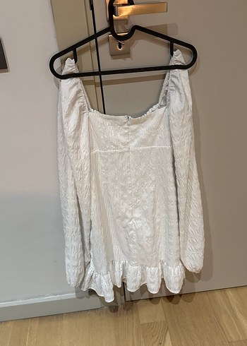 Dantel İşlemeli Beyaz Mini Bohem Elbise - Görsel 3