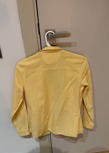 Sarı Düğmeli Keten Gömlek - Görsel 4