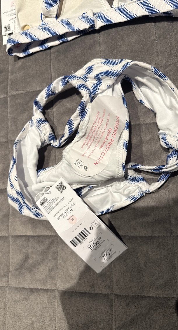 Mavi Desenli Strappy Bikini Takımı - Görsel 5