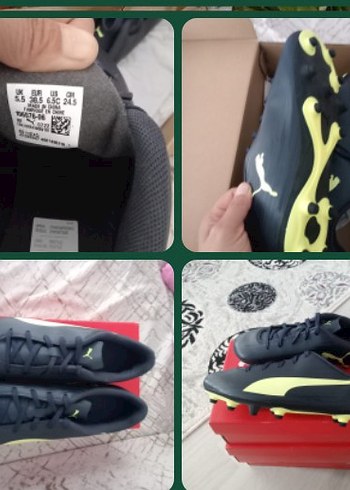 Puma Puma Lacivert Velcro Bağcıklı Desenli Futbol krampon 38.5 no