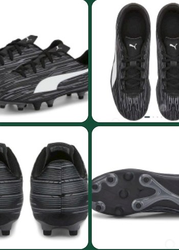 tek ebat Beden Siyah Desenli Puma Futbol Ayakkabısı krampon 37.5 no.kutulu