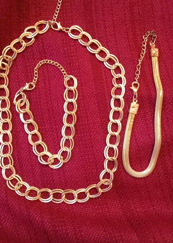 Detaylı Zincirli Kadın El Zinciri  kolye ve bileklikler.altın - Görsel 2