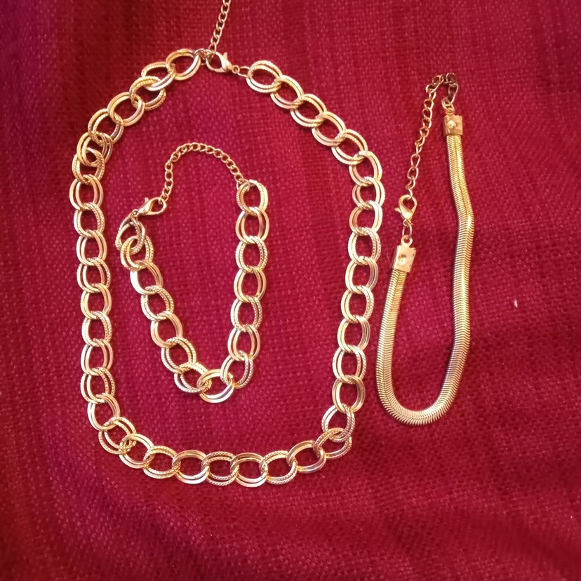 Detaylı Zincirli Kadın El Zinciri  kolye ve bileklikler.altın - Görsel 2