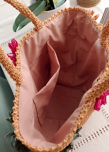 Renkli Püsküllü Bohem Örgü Kadın Çanta - Görsel 3