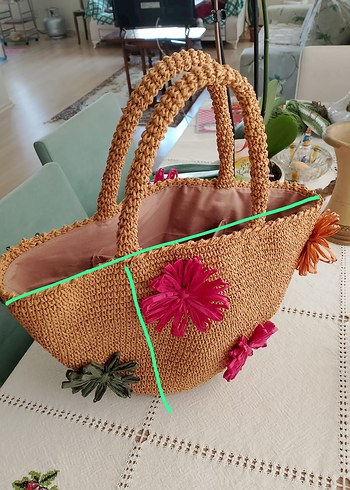 Renkli Püsküllü Bohem Örgü Kadın Çanta - Görsel 7