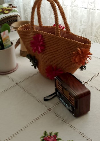 Renkli Püsküllü Bohem Örgü Kadın Çanta - Görsel 5