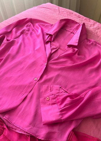 Fuşya  Kadın Gömlek - Görsel 3