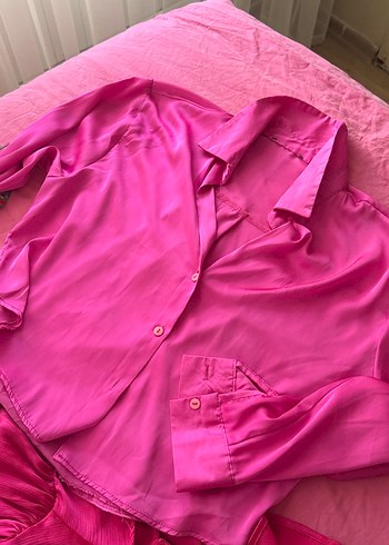 Fuşya  Kadın Gömlek - Görsel 4
