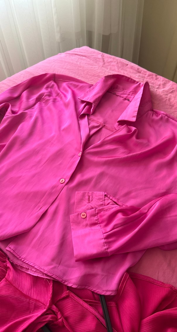 Fuşya  Kadın Gömlek - Görsel 3