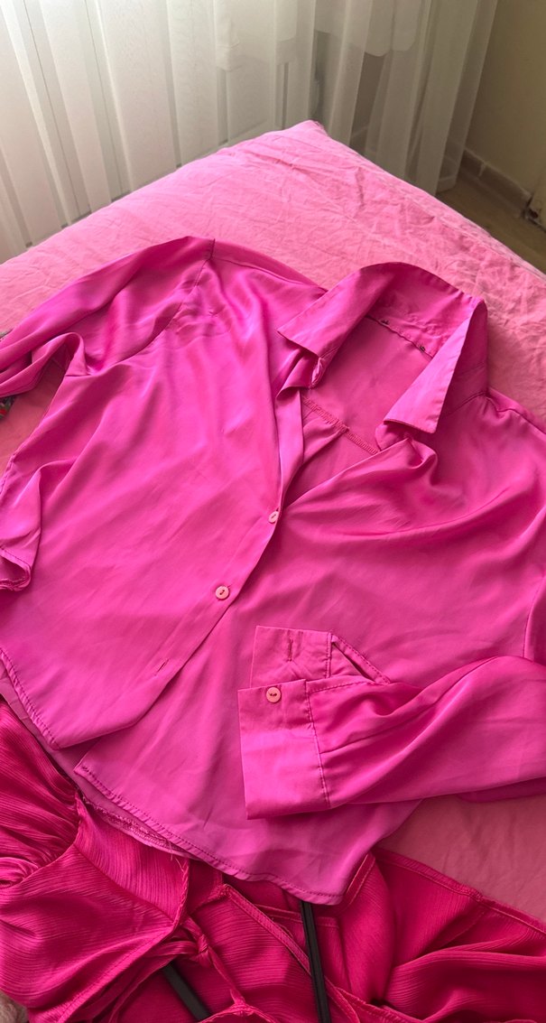 Fuşya  Kadın Gömlek - Görsel 4