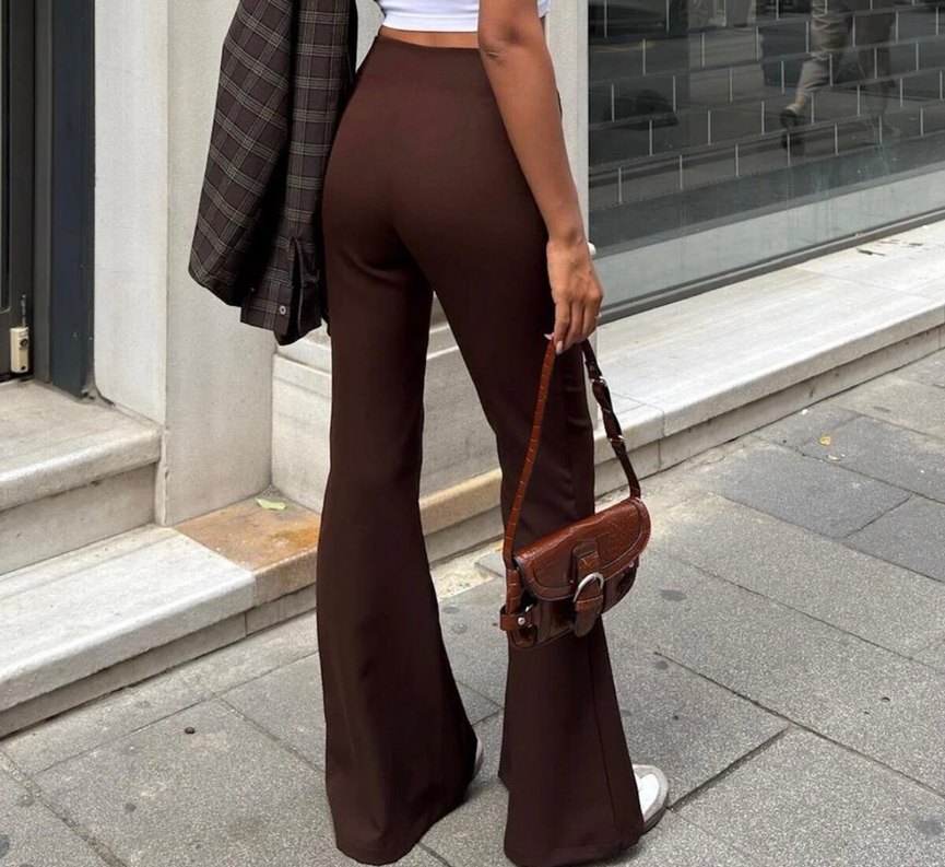 Kahverengi kumaş Pantolon - Görsel 2