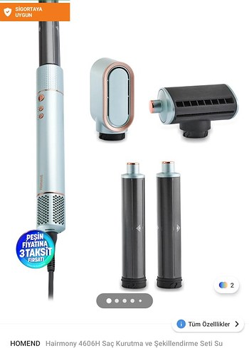 HOMEND Hairmony 4606H Saç Kurutma ve Şekillendirme Seti - Görsel 2