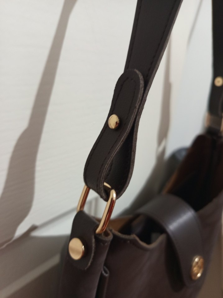 Klasik Kahverengi Deri Kadın Çanta - Görsel 3