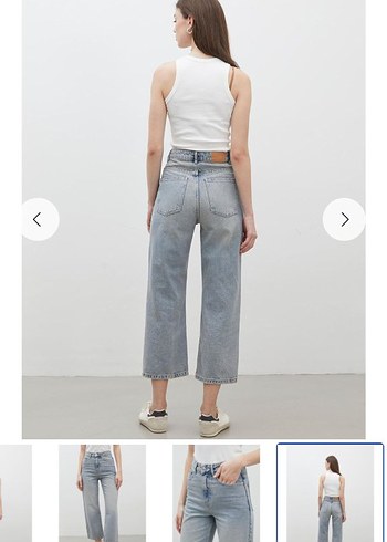 Gri Midi Boy Regular Fit Kadın Jean - Görsel 3