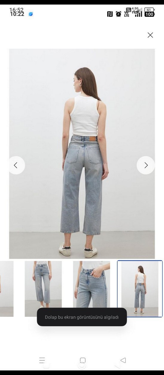 Gri Midi Boy Regular Fit Kadın Jean - Görsel 3