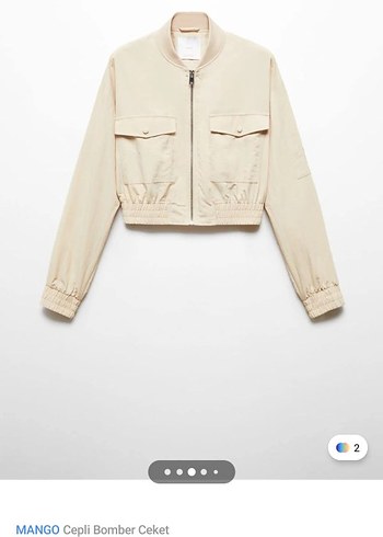 MANGO Bej Cepli Bomber Ceket - Görsel 3