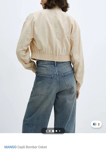 MANGO Bej Cepli Bomber Ceket - Görsel 6