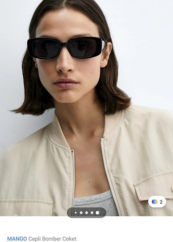 MANGO Bej Cepli Bomber Ceket - Görsel 7