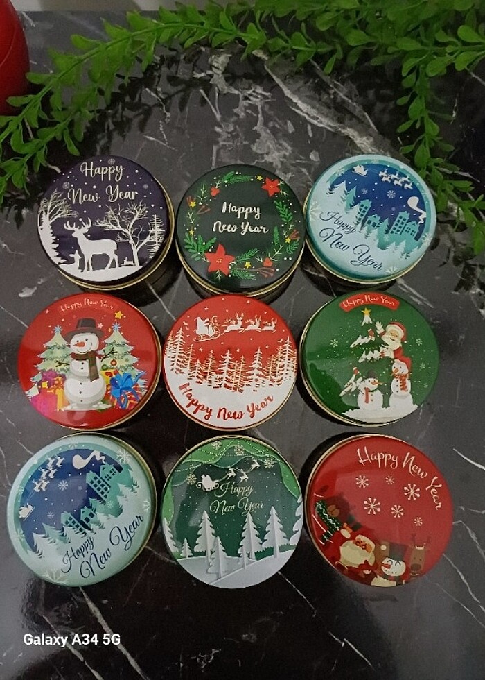 2 li set Yılbaşı Kutulu Hediyelik Mum - Görsel 2