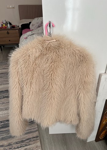 Bej Suni Kürk Kısa Mont - Görsel 4