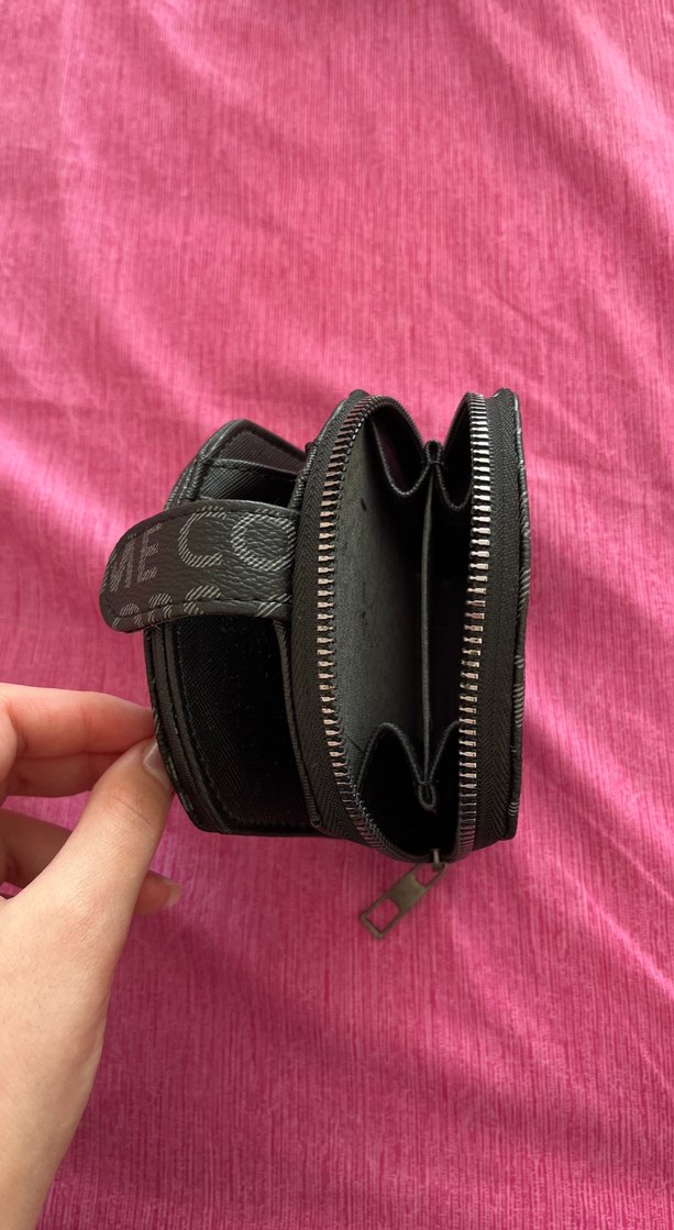 Gri Baskılı Kadın Cüzdanı Velcro Kapamalı - Görsel 3