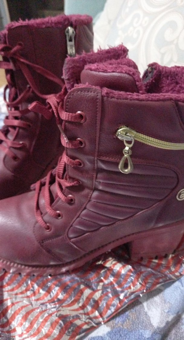 Bordo Deri Kadın Dolgu Topuklu Bot - Görsel 2