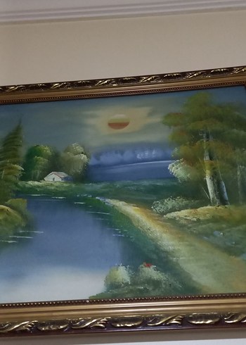 Altın Renkli Doğa Manzarası Tablosu - Görsel 2