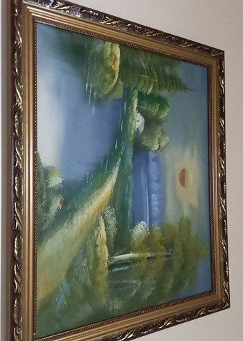 Altın Renkli Doğa Manzarası Tablosu - Görsel 3