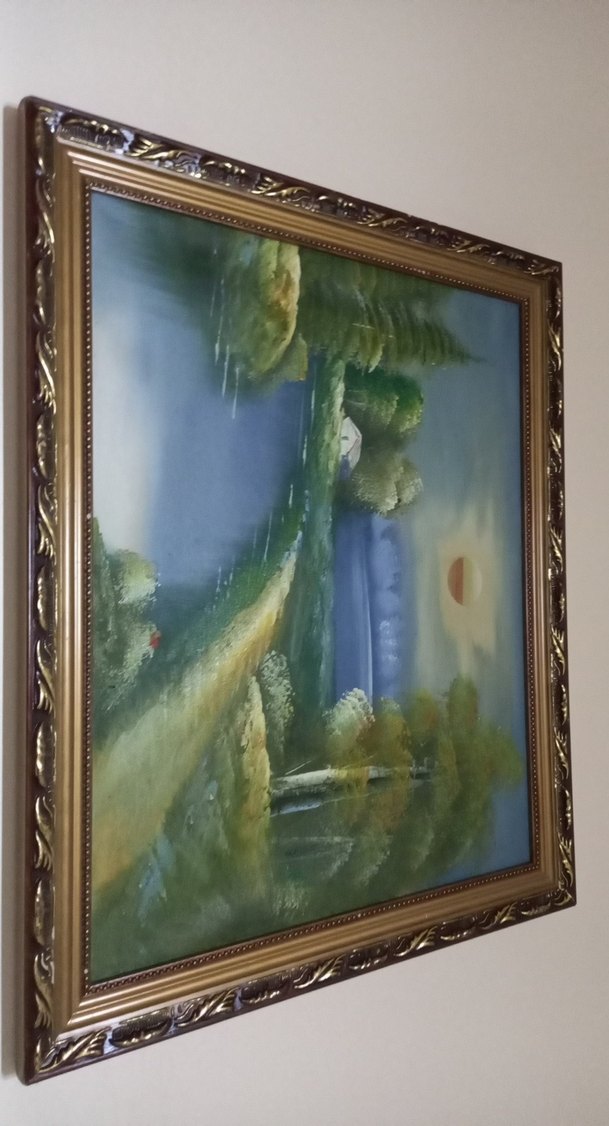 Altın Renkli Doğa Manzarası Tablosu - Görsel 3