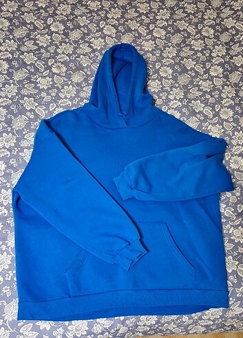 Saks Mavi Büyük Beden Sweatshirt