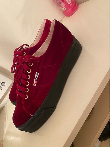 Superga Superga bordo kadife ayakkabı
