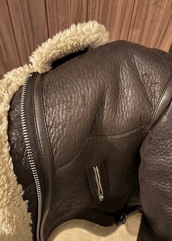 Kahverengi Kürklü Deri Kadın Ceket - Görsel 5