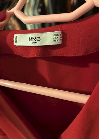 Kırmızı V Yakalı Kemerli Kadın Tulum - Görsel 2