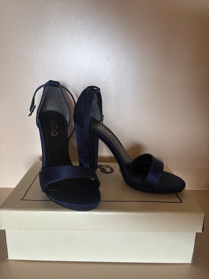 Koyu Mavi Platform Topuklu Kadın Ayakkabı - Görsel 2