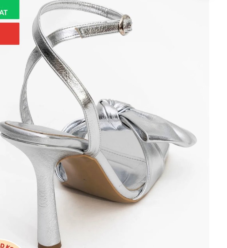 Gri Metal Tokalı Stiletto Kadın Topuklu Ayakkabı - Görsel 5