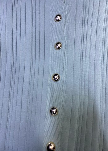 Bej V Yaka Düğmeli Kadın Kazak - Görsel 2