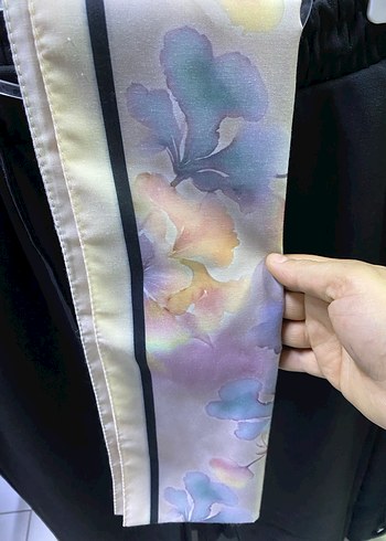 Kadın Çok Renkli Pastel İpek Şal - Görsel 4