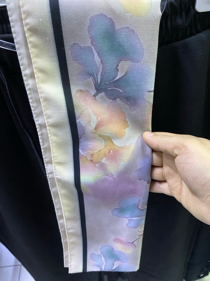 Kadın Çok Renkli Pastel İpek Şal - Görsel 4