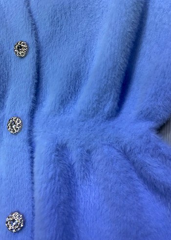 Düğmeli Mavi Kadın Yelek - Görsel 2