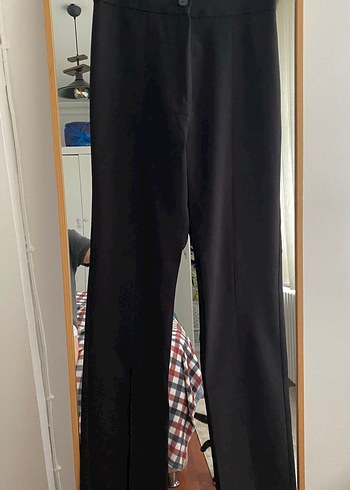 Siyah, Kemer Detaylı Dar Kesim Hamile Pantolonu - Görsel 3